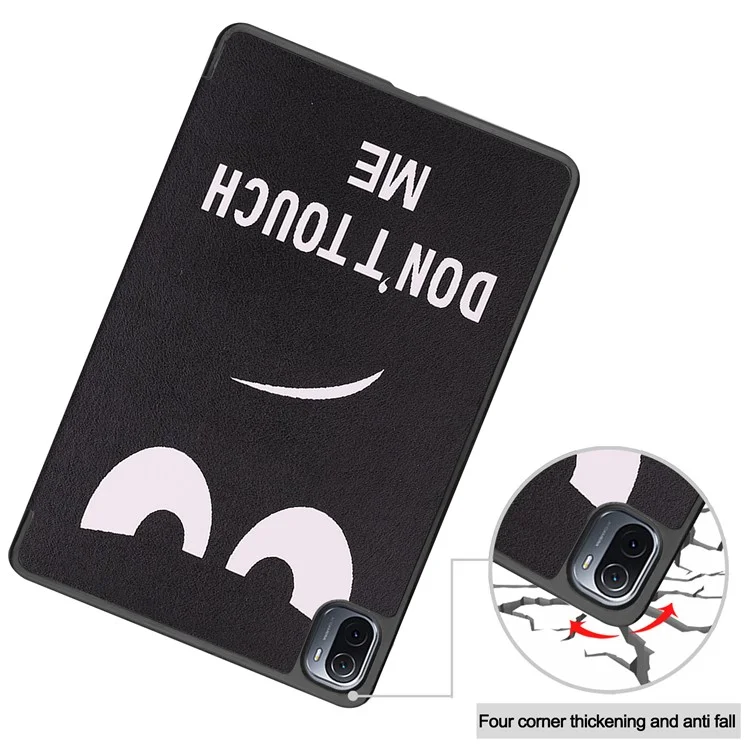 Pattern Printing PU Leather Case for Xiaomi Pad 5/Pad 5 Pro, Tri-Fold Stand Smart Cover with Auto Sleep / Wake - Don't Touch Me-Cellmalls