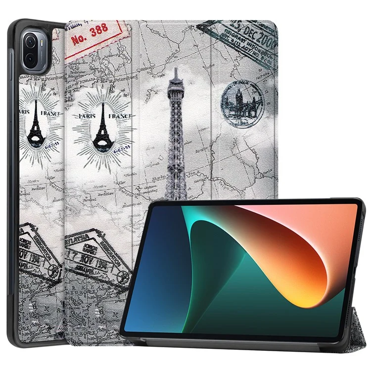 Pattern Printing PU Leather Case for Xiaomi Pad 5/Pad 5 Pro, Tri-Fold Stand Smart Cover with Auto Sleep / Wake - Don't Touch Me-Cellmalls