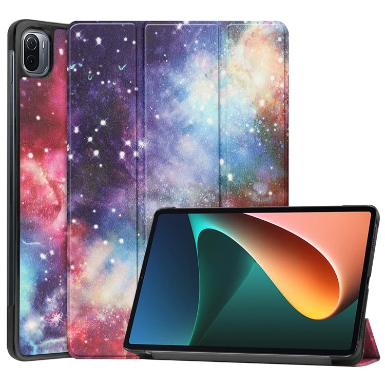 Pattern Printing PU Leather Case for Xiaomi Pad 5/Pad 5 Pro, Tri-Fold Stand Smart Cover with Auto Sleep / Wake - Don't Touch Me-Cellmalls
