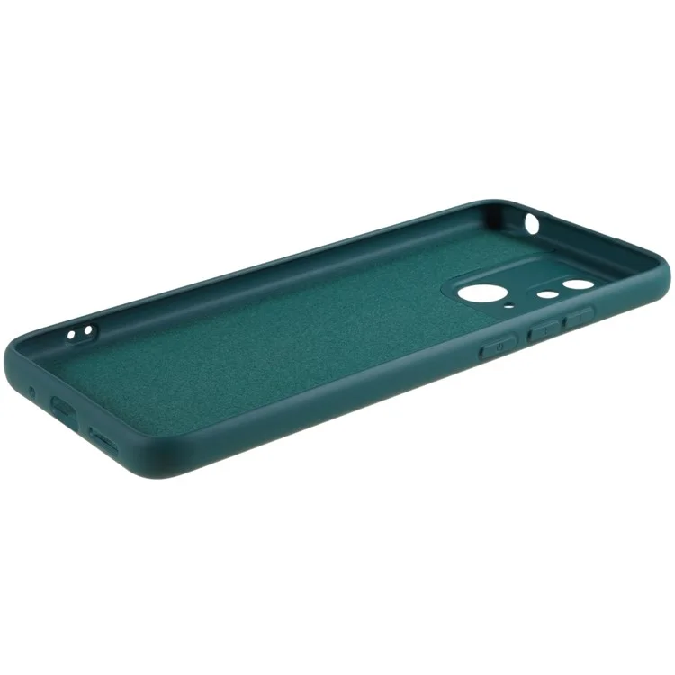 2.0mm Thick TPU Cover for Xiaomi Redmi 10C 4G, Liquid Silicone Texture Arc Edge Protective Back Case - Midnight Green-Cellmalls