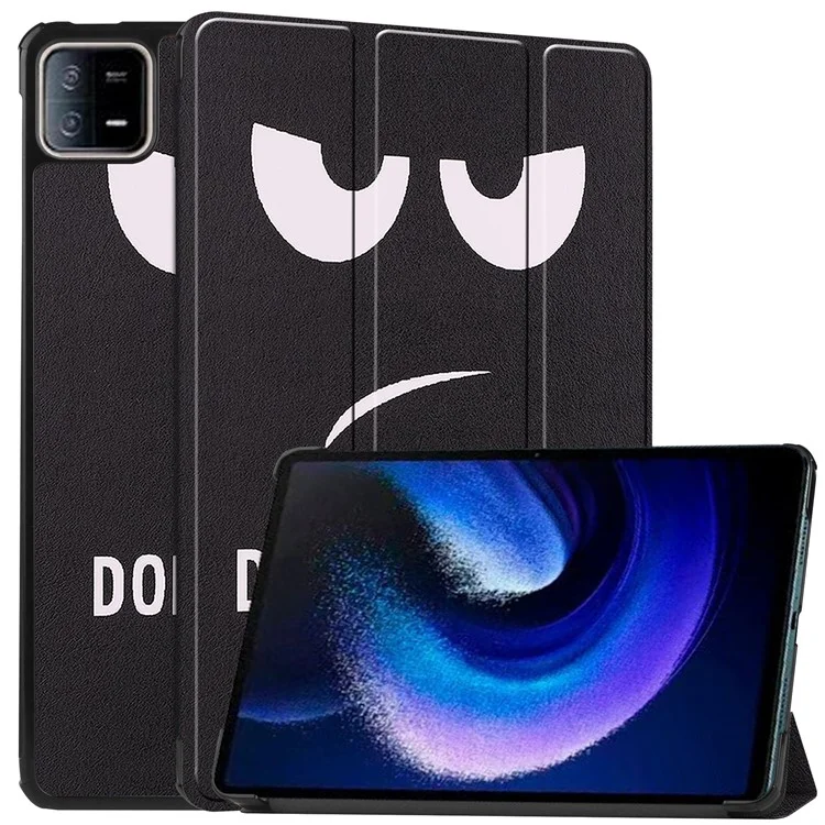 For Xiaomi Pad 6 / Pad 6 Pro PU Leather Trifold Stand Tablet Case Pattern Printing Auto Wake / Sleep Cover - Graffiti-Cellmalls