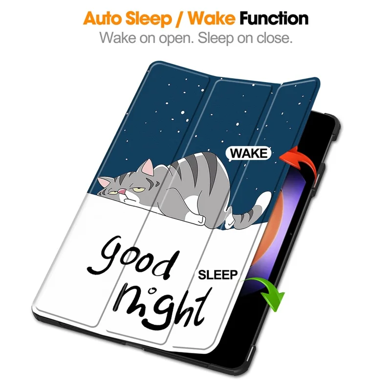 For Xiaomi Pad 6S Pro 12.4 Leather Case Trifold Stand Pattern Printing Tablet Cover - Cat-Cellmalls