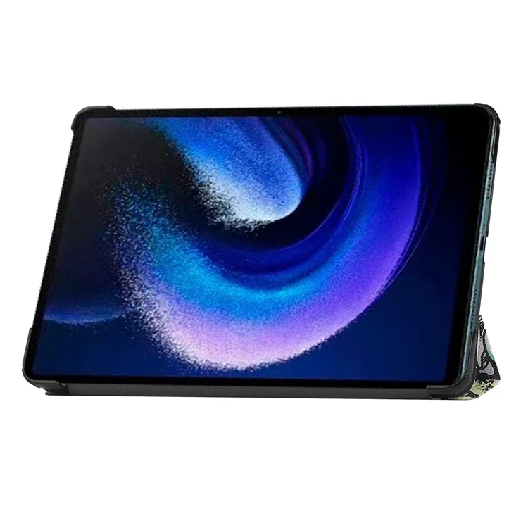 For Xiaomi Pad 6 / Pad 6 Pro PU Leather Trifold Stand Tablet Case Pattern Printing Auto Wake / Sleep Cover - Graffiti-Cellmalls