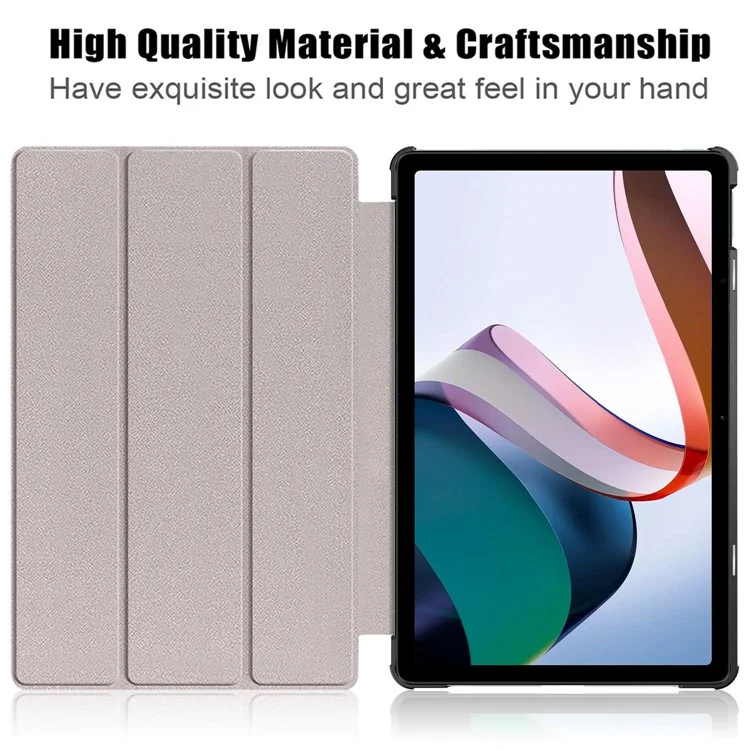 For Xiaomi Redmi Pad 10.6 Pattern Printing Tablet Case PU Leather Anti-Drop Trifold Stand Cover with Auto Wake / Sleep - Galaxy-Cellmalls