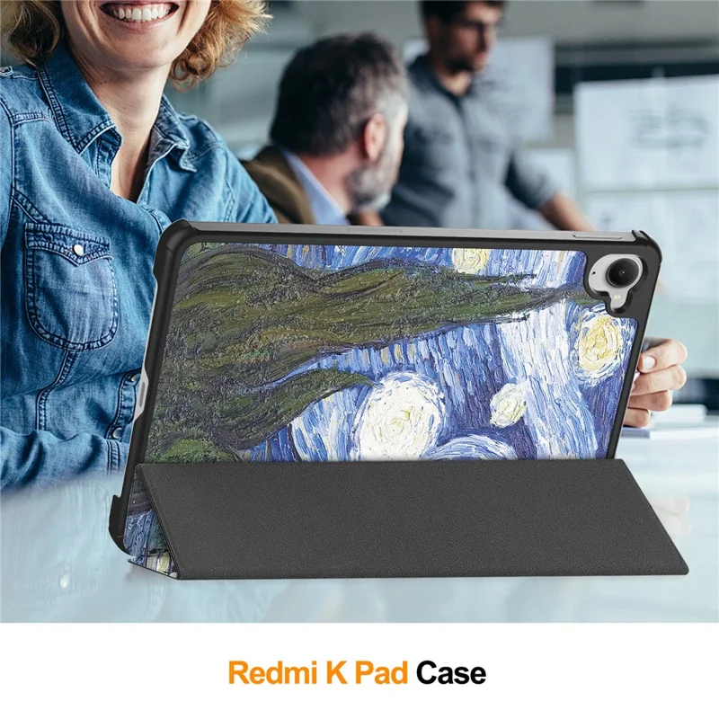 For Xiaomi Redmi K Pad Case Pattern Print Leather Stand Tablet Cover - Starry Sky-Cellmalls