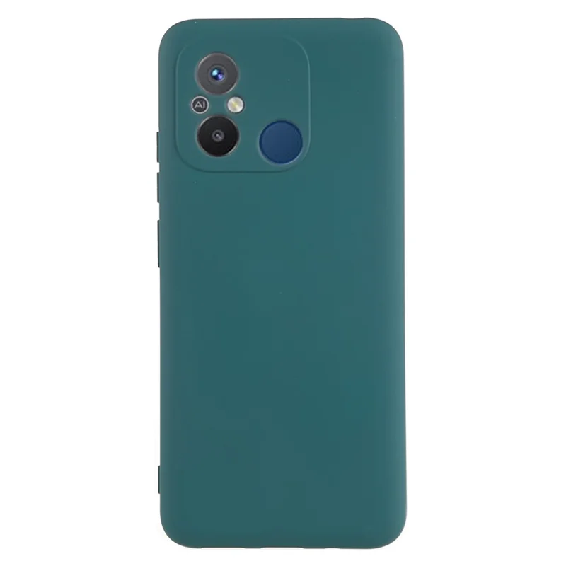 Cell Phone Case for Xiaomi Redmi 12C 4G Liquid Silicone TPU 2.0mm Thick Arc Edge Phone Cover - Green-Cellmalls