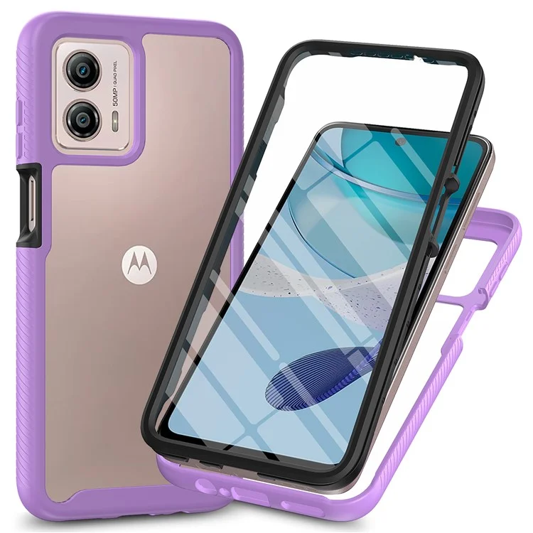 Phone Case for Motorola Moto G53 5G 3-in-1 Detachable Phone Case with PET Screen Protector - Black-Cellmalls