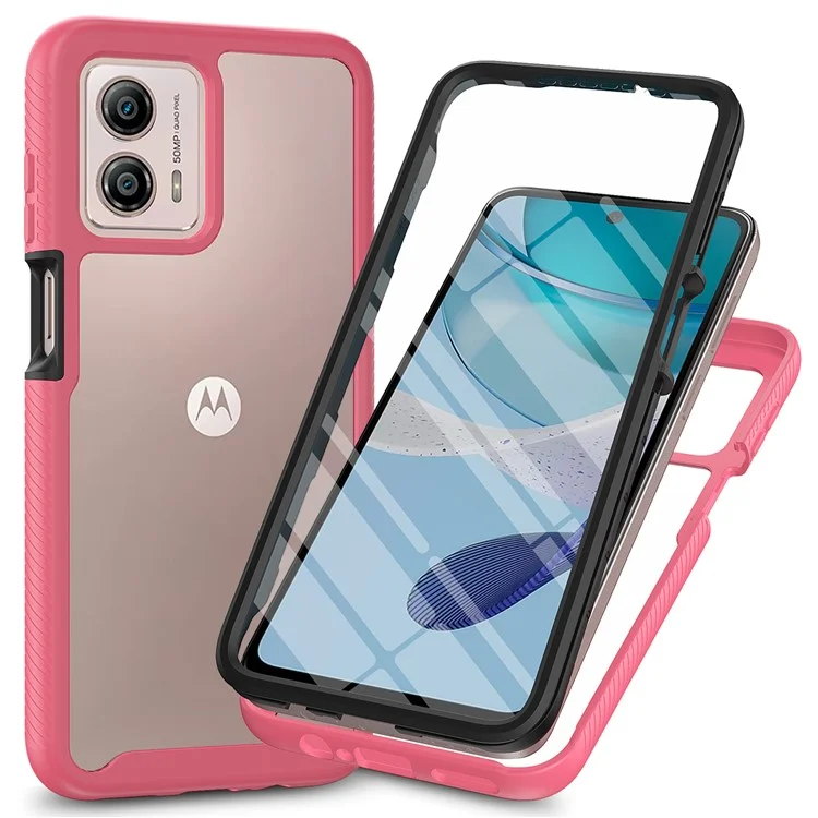 Phone Case for Motorola Moto G53 5G 3-in-1 Detachable Phone Case with PET Screen Protector - Black-Cellmalls