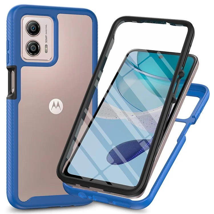 Phone Case for Motorola Moto G53 5G 3-in-1 Detachable Phone Case with PET Screen Protector - Black-Cellmalls