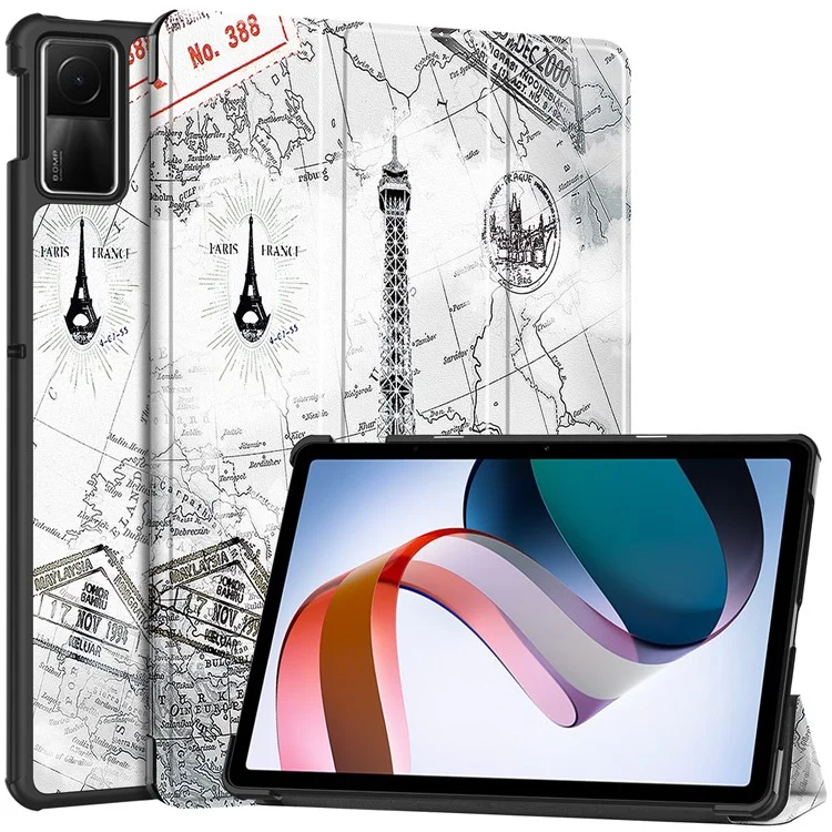 For Xiaomi Redmi Pad SE PU Leather Tablet Case Pattern Printing Tablet Cover with Tri-fold Stand - Galaxy-Cellmalls