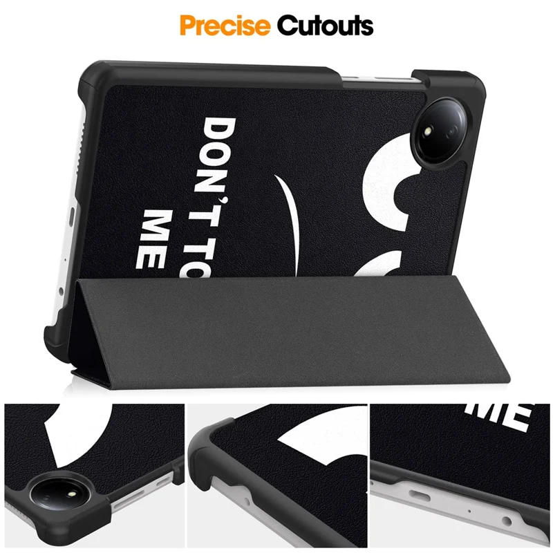 For Xiaomi Redmi Pad SE 4G 8.7 inch Stand Case Pattern Print Leather Tablet Cover - Don't Touch Me-Cellmalls