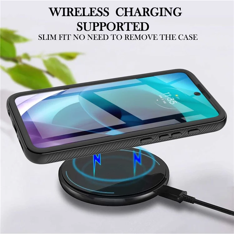 YB PC Series-6 for Motorola Moto G71 5G Full Protection Anti-fall Detachable Built-in PET Screen Protector Phone Case TPU+PC Cover - Black-Cellmalls