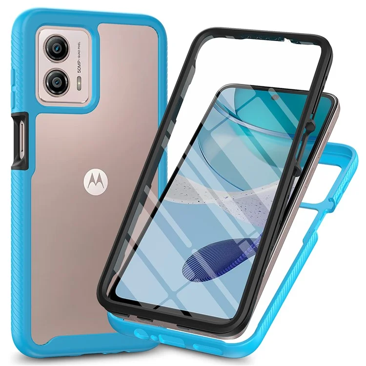 Phone Case for Motorola Moto G53 5G 3-in-1 Detachable Phone Case with PET Screen Protector - Black-Cellmalls