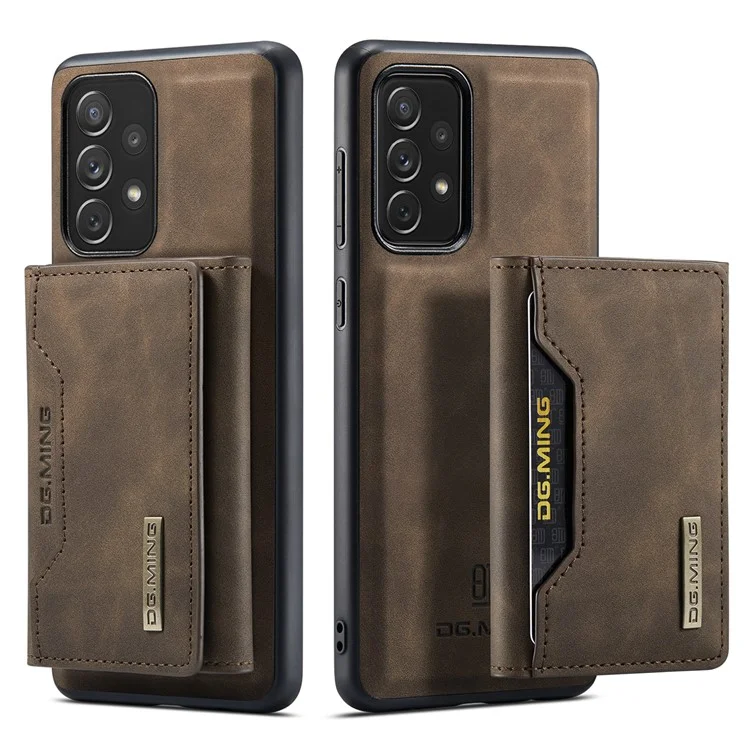 DG.MING M2 Series Detachable 2 in 1 Shockproof Wallet Phone Case Wireless Charging Phone Protective Cover for Samsung Galaxy A33 5G - Black-Cellmalls