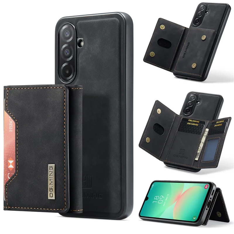 DG.MING M2 Series for Samsung Galaxy A26 5G Case PU + PC + TPU Phone Cover Detachable Wallet - Coffee-Cellmalls