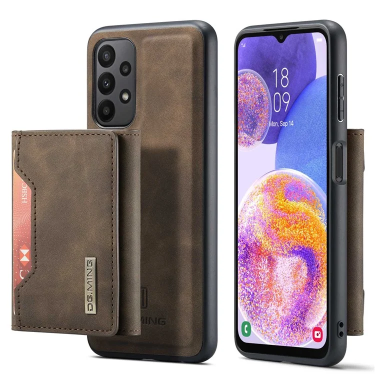 DG.MING M2 Series for Samsung Galaxy A23 5G (Global Version) / 4G Anti-scratch Anti-drop Wallet Style Magnetic 2-in-1 Phone Case Support Wireless Charging Shell - Green-Cellmalls