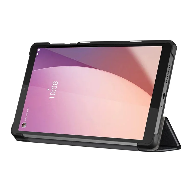 For Lenovo Tab M8 (4th Gen) 2024 TB-301XU / M8 (4th Gen) 2023 TB-300FU Tri-Fold Stand Solid Color PU Leather Tablet Cover - Black-Cellmalls