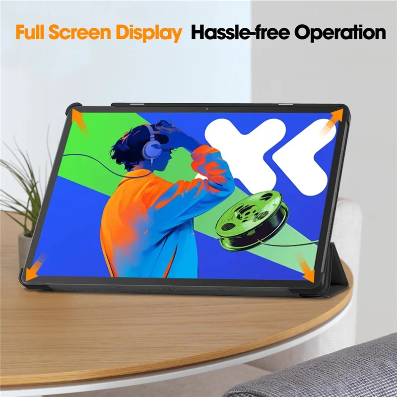 For Lenovo Xiaoxin Pad Pro 12.7 inch Case Anti-Drop Leather Stand Tablet Cover - Black-Cellmalls