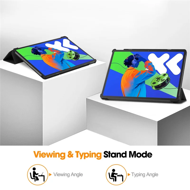 For Lenovo Xiaoxin Pad Pro 12.7 inch Case Anti-Drop Leather Stand Tablet Cover - Black-Cellmalls