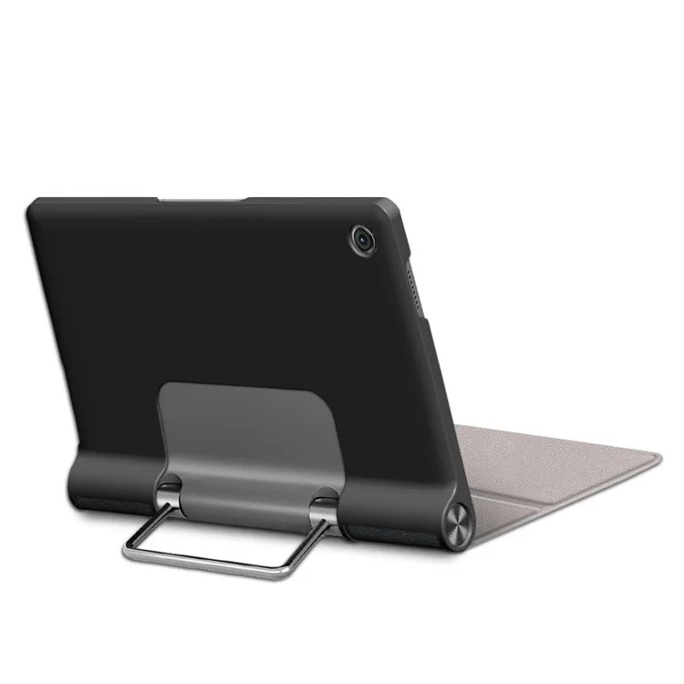 Plain PU Leather Good Shock-Absorption Tablet Cover with Kickstand for Lenovo Yoga Tab 11 - Black-Cellmalls