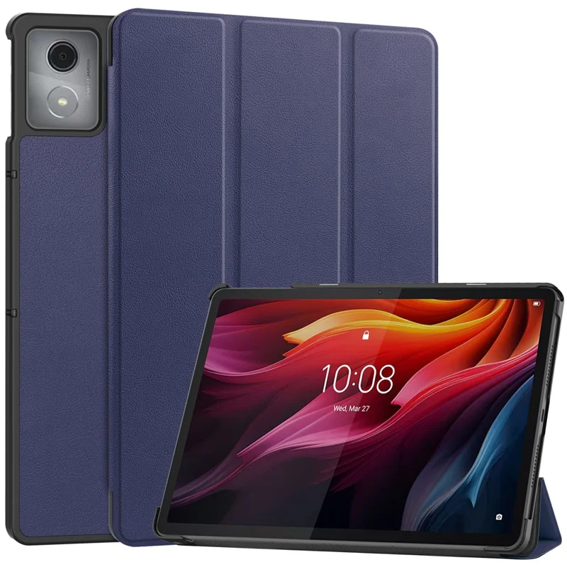 For Lenovo Tab K11 Plus Shockproof Case Leather Stand Tablet Cover - Dark Blue-Cellmalls