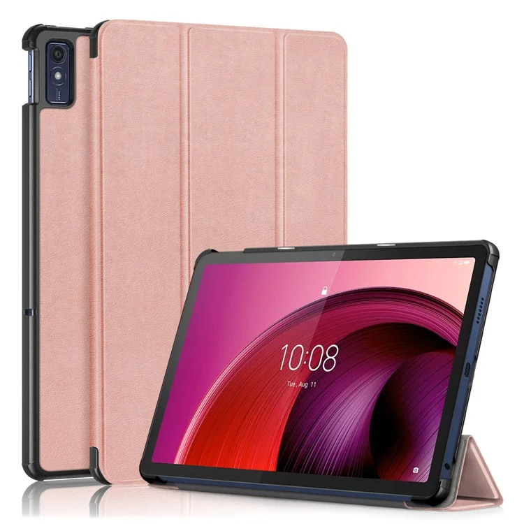 For Lenovo Tab M10 5G TB-360ZU Trifold Stand Smart Case PU Leather Full Body Protective Tablet Cover - Black-Cellmalls