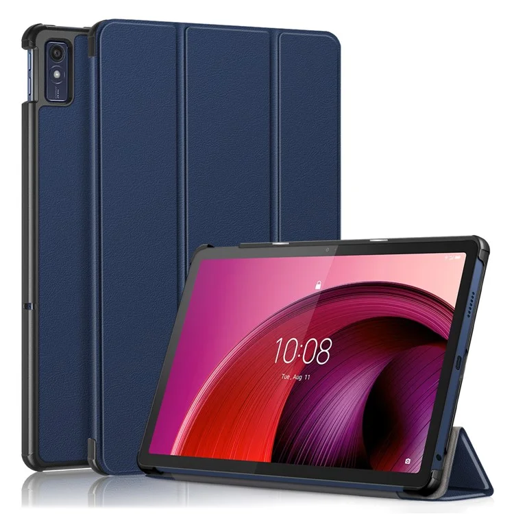 For Lenovo Tab M10 5G TB-360ZU Trifold Stand Smart Case PU Leather Full Body Protective Tablet Cover - Black-Cellmalls
