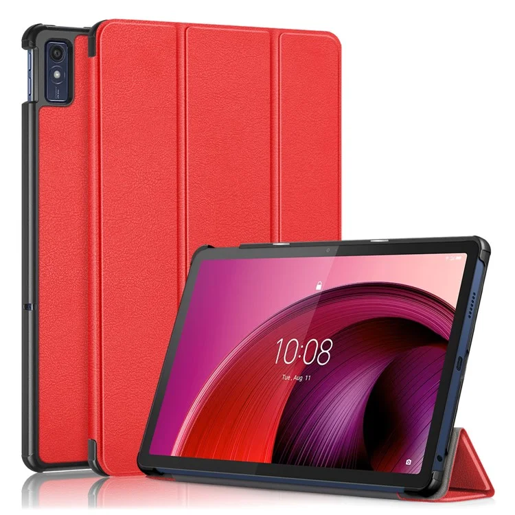 For Lenovo Tab M10 5G TB-360ZU Trifold Stand Smart Case PU Leather Full Body Protective Tablet Cover - Black-Cellmalls