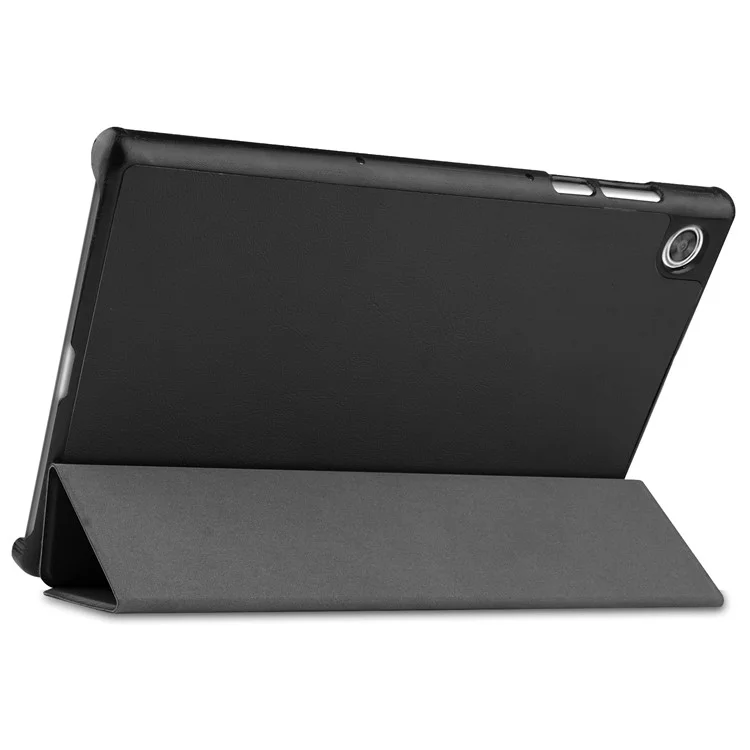 Tri-fold Leather Stand Tablet Case Narrow Bezel Multi-Color Tablet Cover for Lenovo Tab M10 HD Gen 2 TB-X306F/TB-X306X - Black-Cellmalls