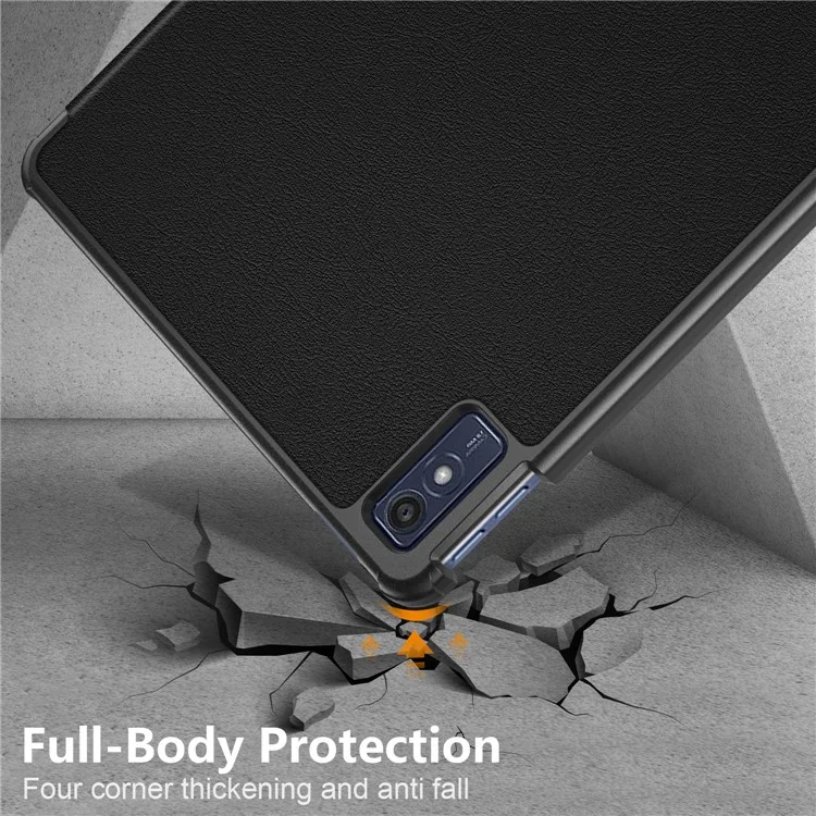 For Lenovo Tab M10 5G TB-360ZU Trifold Stand Smart Case PU Leather Full Body Protective Tablet Cover - Black-Cellmalls