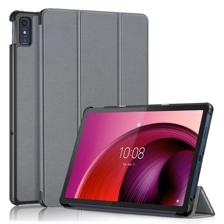 For Lenovo Tab M10 5G TB-360ZU Trifold Stand Smart Case PU Leather Full Body Protective Tablet Cover - Black-Cellmalls