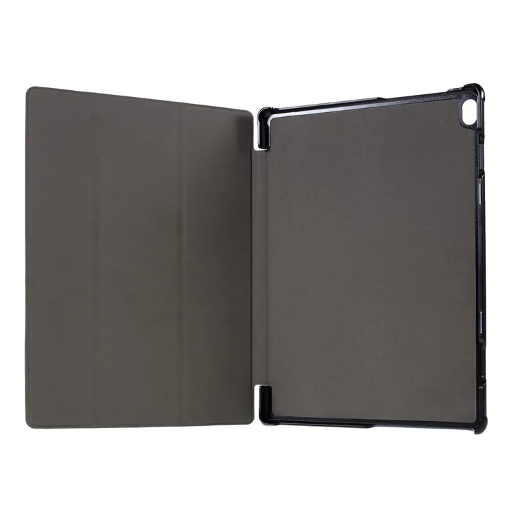 Tri-fold Stand Leather Case Narrow Bezel Design Dual-Angle Supporting Tablet Cover for Lenovo Tab M10 TB-X605F/TB-X505F - Black-Cellmalls