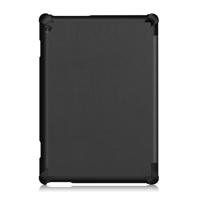 Tri-fold Stand Leather Case Narrow Bezel Design Dual-Angle Supporting Tablet Cover for Lenovo Tab M10 TB-X605F/TB-X505F - Black-Cellmalls