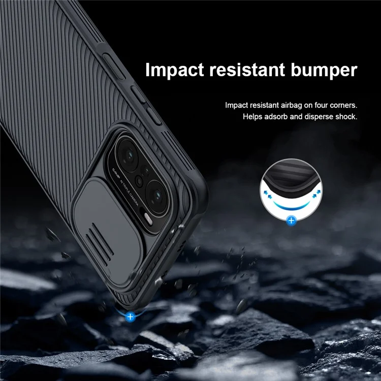 NILLKIN CamShield Case for Xiaomi Poco F3 / Redmi K40 / K40 Pro / K40 Pro+ Slide Camera Cover PC Hard Phone Case Cover - Black-Cellmalls