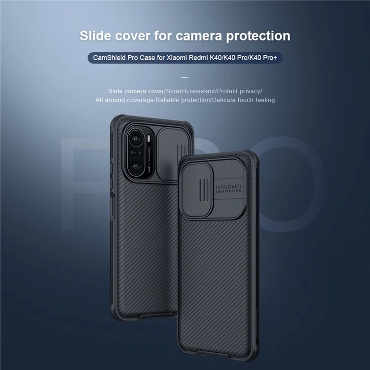 NILLKIN CamShield Case for Xiaomi Poco F3 / Redmi K40 / K40 Pro / K40 Pro+ Slide Camera Cover PC Hard Phone Case Cover - Black-Cellmalls