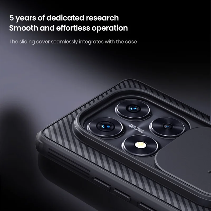 NILLKIN Camshield Pro Series for Xiaomi Redmi Note 14 Pro 5G / Poco X7 5G Case PC+TPU Slide Camera Lid Phone Cover - Black-Cellmalls