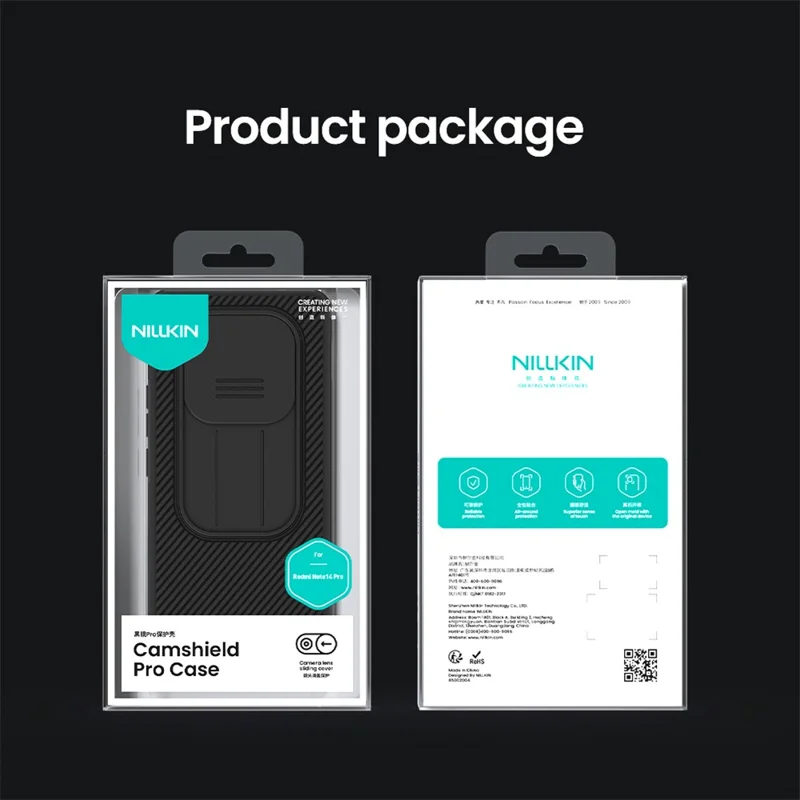 NILLKIN Camshield Pro Series for Xiaomi Redmi Note 14 Pro 5G / Poco X7 5G Case PC+TPU Slide Camera Lid Phone Cover - Black-Cellmalls