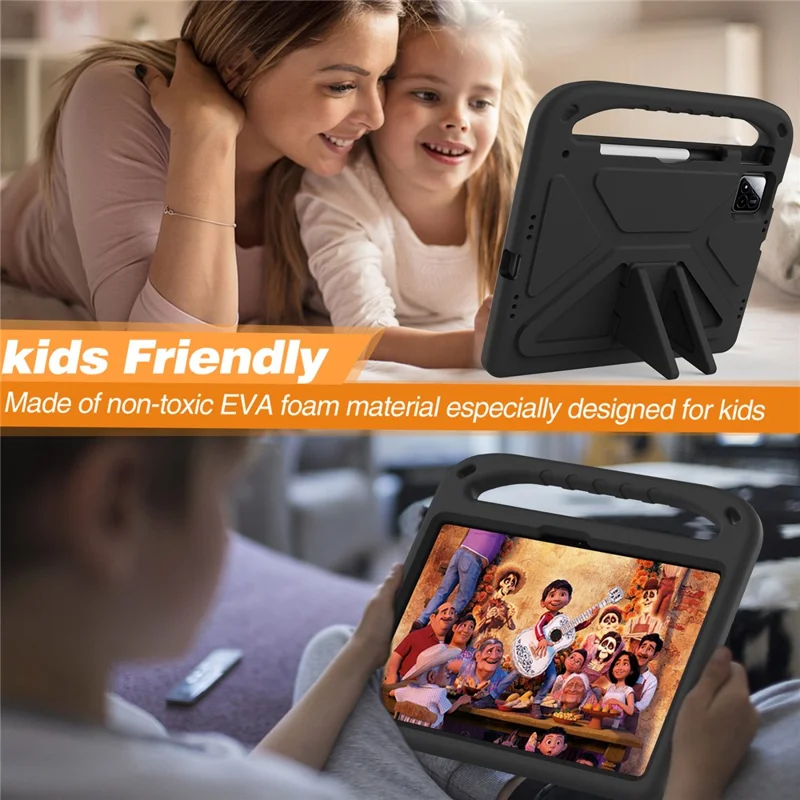 For Xiaomi Pad 7 Pro  /  Pad 7 Case Hand Grip Kickstand Tablet EVA Cover - Black-Cellmalls