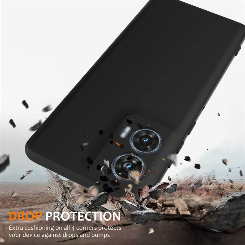 For Motorola Edge 50 Fusion 5G Case Compatible with MagSafe Anti-Drop Liquid Silicone Phone Cover with Lanyard - Black-Cellmalls