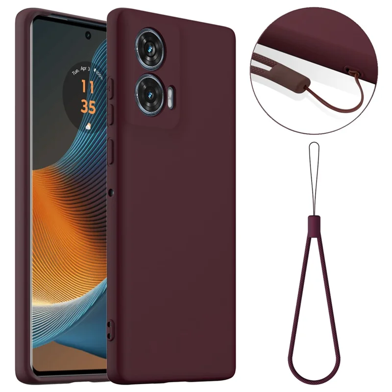 For Motorola Edge 50 Fusion 5G Case Compatible with MagSafe Anti-Drop Liquid Silicone Phone Cover with Lanyard - Black-Cellmalls