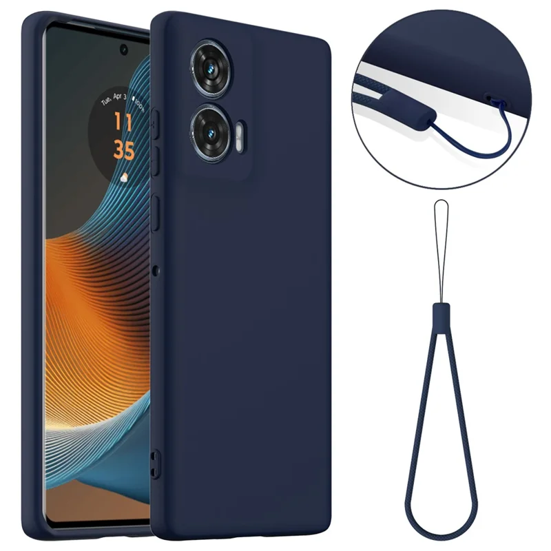 For Motorola Edge 50 Fusion 5G Case Compatible with MagSafe Anti-Drop Liquid Silicone Phone Cover with Lanyard - Black-Cellmalls