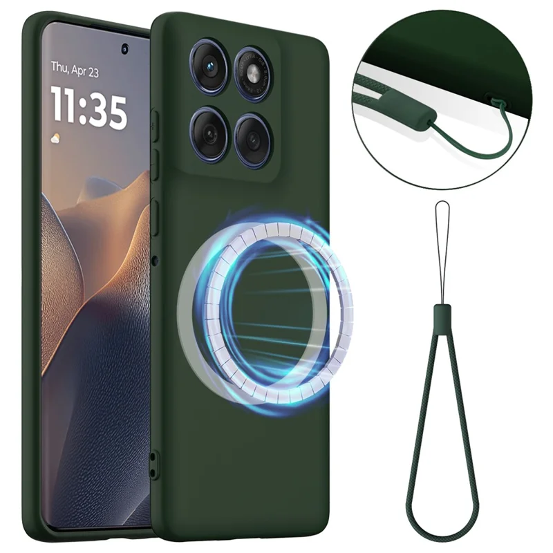 For Motorola Edge 60s 5G / Motorola Edge 60 Fusion 5G / Motorola Edge 60 5G Case Compatible with MagSafe Anti-Drop Liquid Silicone Phone Cover - Black-Cellmalls