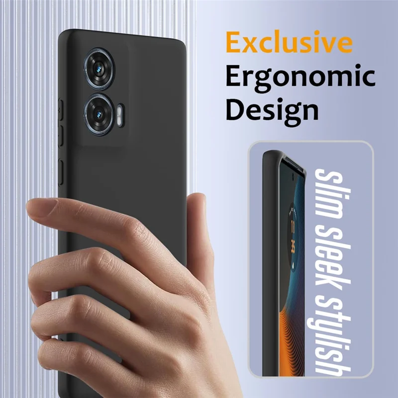 For Motorola Edge 50 Fusion 5G Case Compatible with MagSafe Anti-Drop Liquid Silicone Phone Cover with Lanyard - Black-Cellmalls