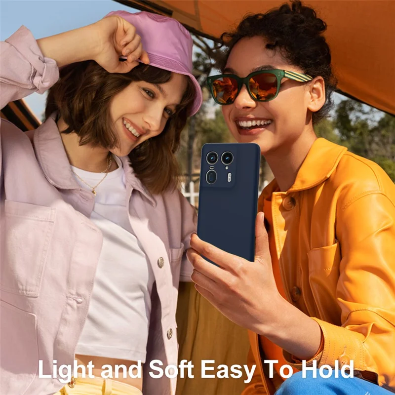 For Motorola Edge 50 Ultra 5G  /  Moto X50 Ultra 5G Case Compatible with MagSafe Anti-Drop Liquid Silicone Phone Cover with Lanyard - Dark Blue-Cellmalls