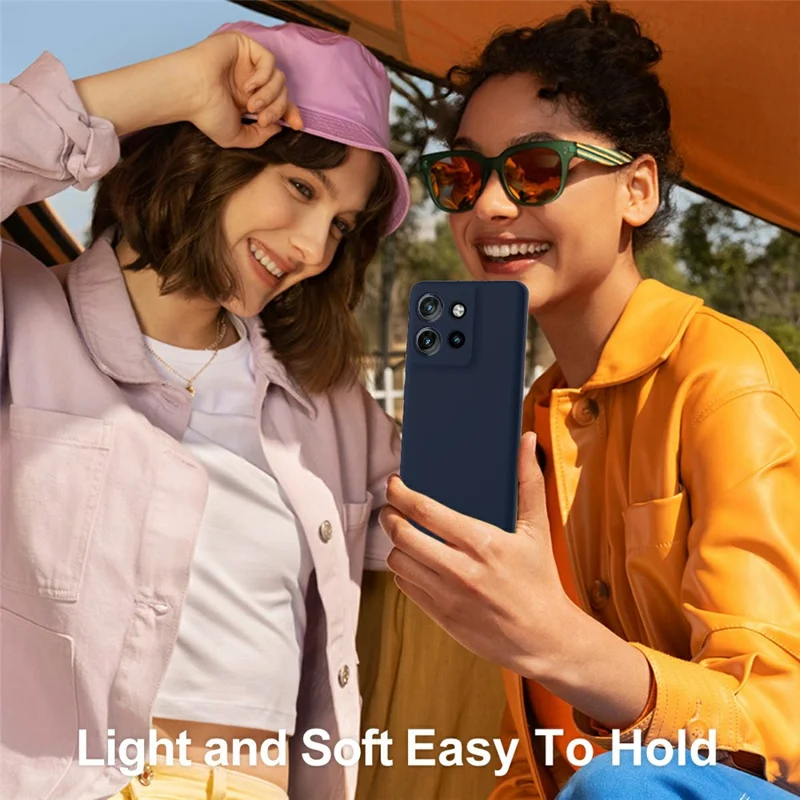 Liquid Silicone Case For Motorola Edge 50 Neo 5G  /  Moto S50 5G  /  Thinkphone 25 5G Compatible with MagSafe Phone Cover with Lanyard - Dark Blue-Cellmalls