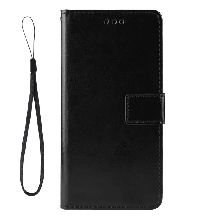 Crazy Horse Texture PU Leather Anti-drop Wallet Stand Design Phone Case Shell for Huawei nova 9 - Black-Cellmalls