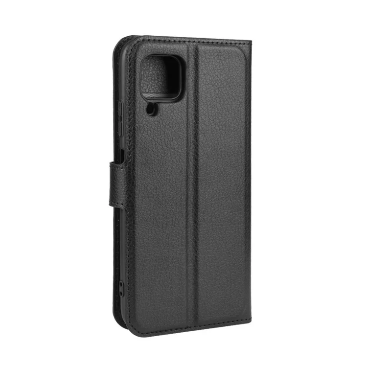 Litchi Surface Leather Wallet Case for Huawei nova 6 SE / nova 7i / P40 Lite Adjustable Stand Phone Case - Black-Cellmalls