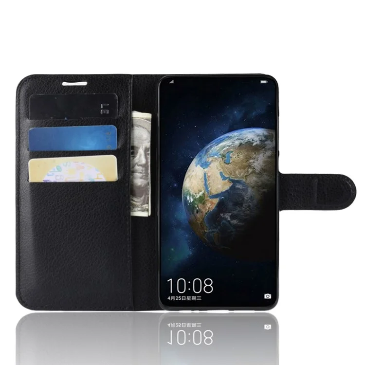 Litchi Texture Wallet Stand Leather Protective Case for Huawei P30 - Black-Cellmalls