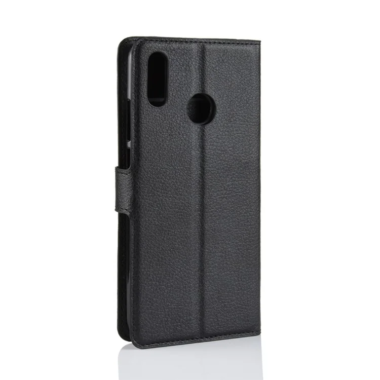Litchi Texture Wallet Leather Cell Phone Cover for Huawei Honor 10 Lite / P Smart (2019) Mobile Phone Shell - Black-Cellmalls