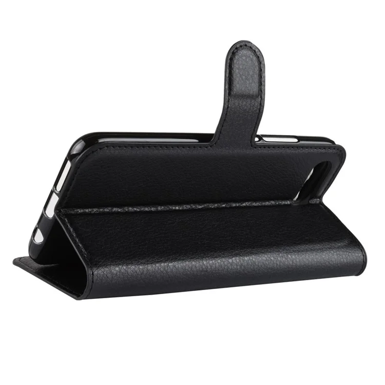 Litchi Texture Wallet Stand Leather Phone Case for Huawei Honor 10 - Black-Cellmalls